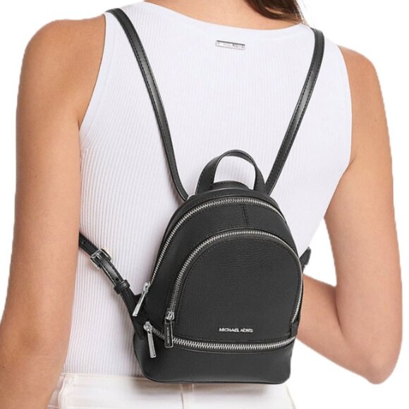 Michael Kors Rhea Extra-Small Pebbled Leather Backpack - Picture 6 of 6